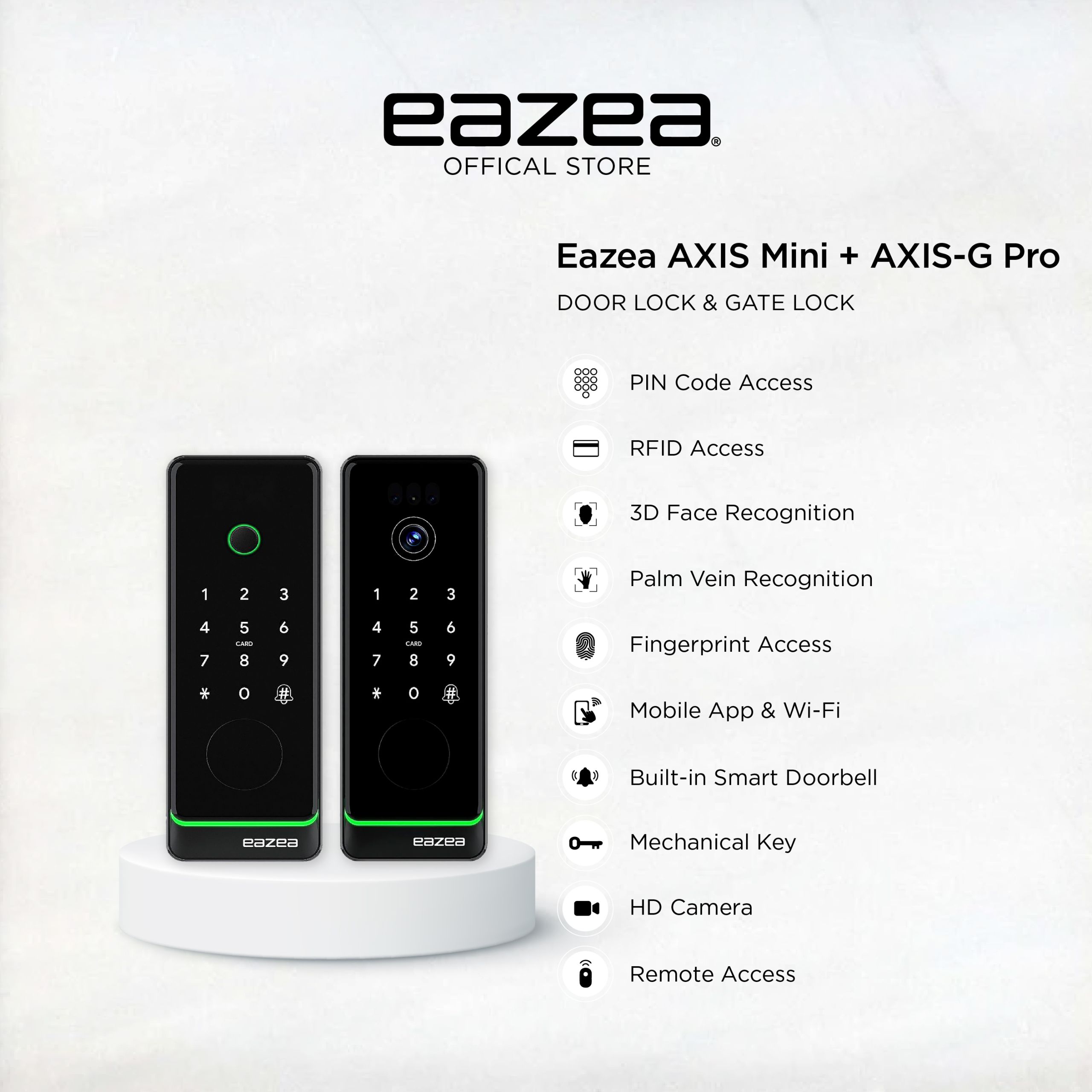 Eazea AXIS Mini Smart Door Lock + Eazea AXIS-G Pro Smart Gate Lock