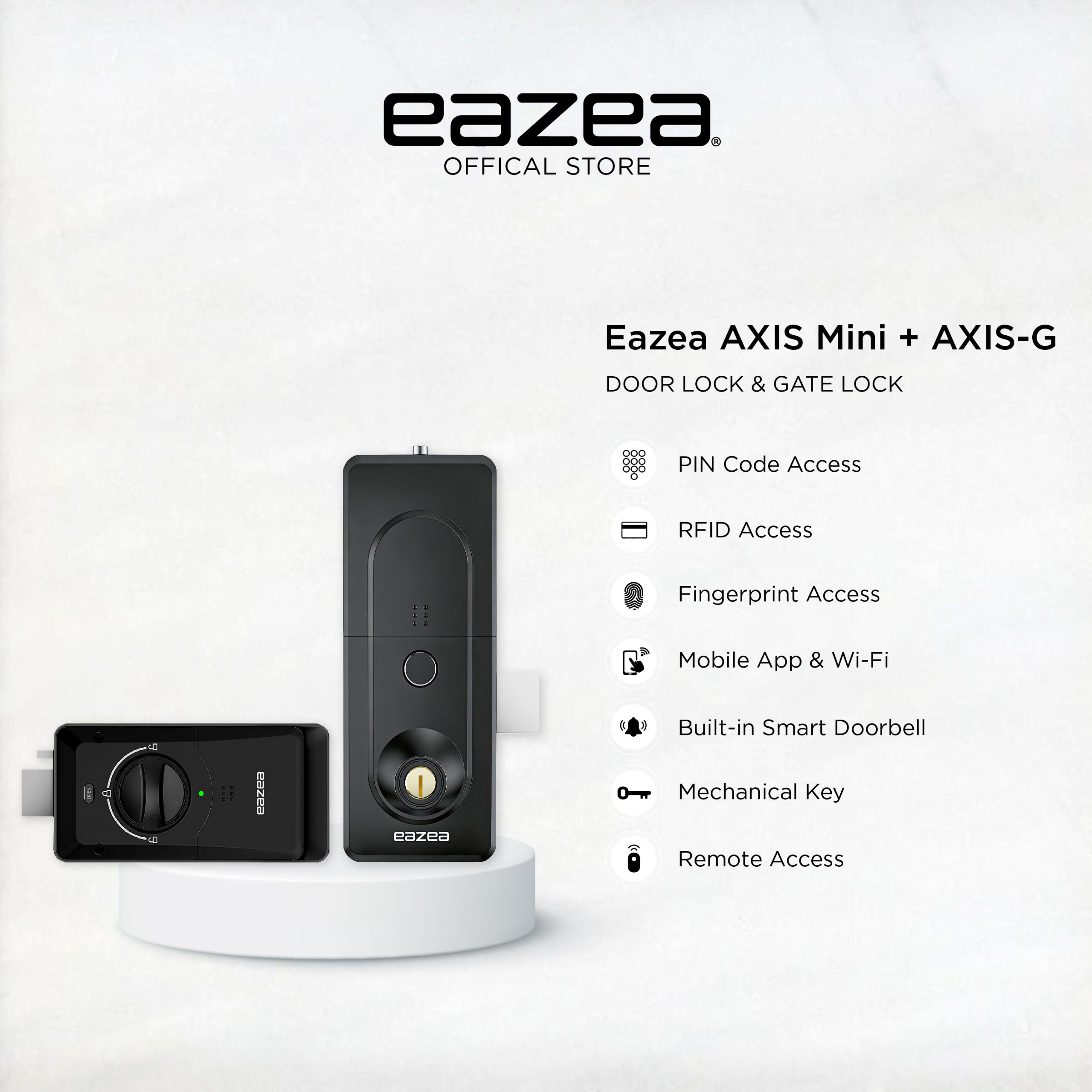 Eazea AXIS Mini Smart Door Lock + Eazea AXIS-G Smart Gate Lock - Image 2