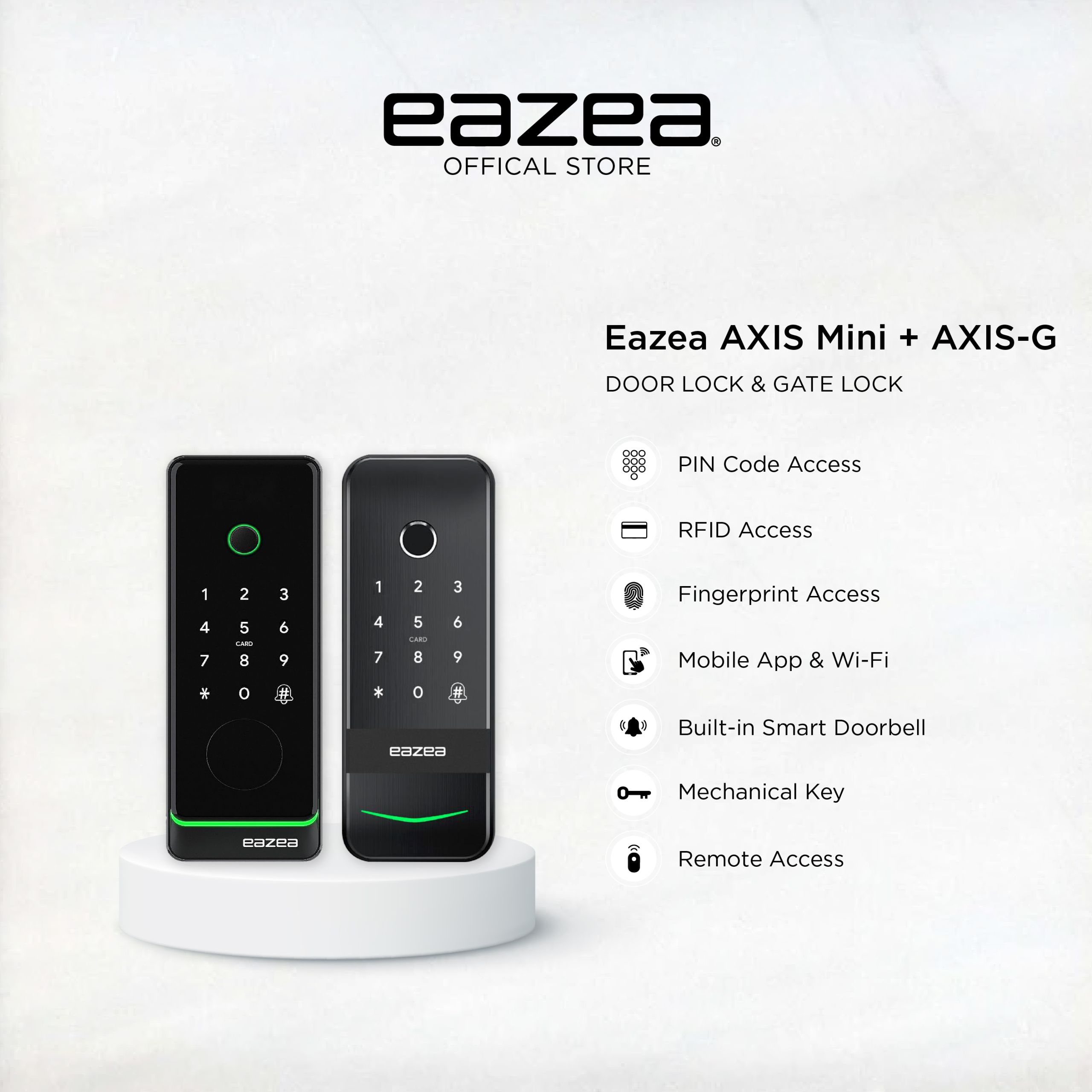 Eazea AXIS Mini Smart Door Lock + Eazea AXIS-G Smart Gate Lock