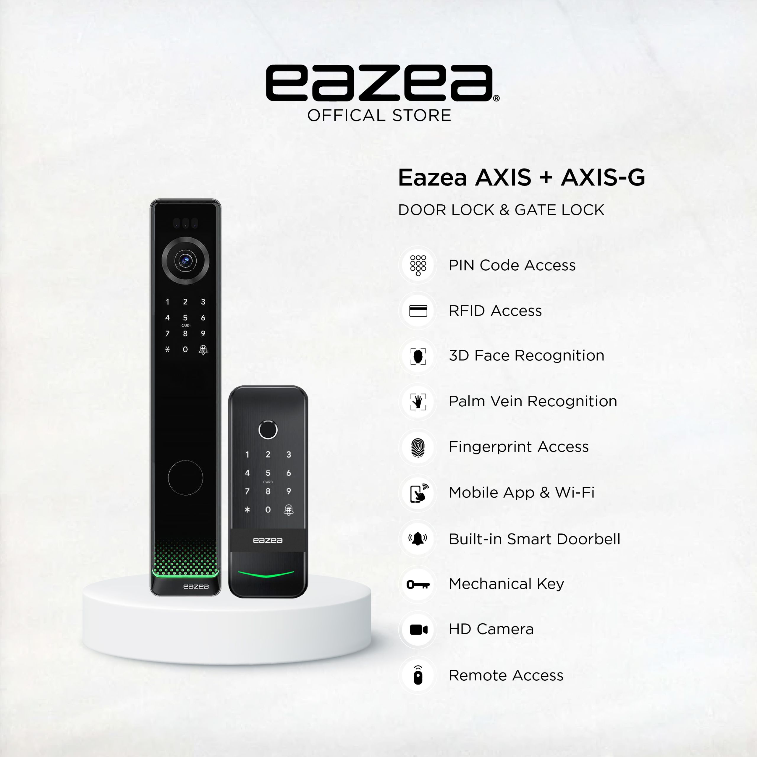 Eazea AXIS Smart Door Lock + Eazea AXIS-G Smart Gate Lock
